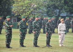 Pupuk Disiplin, Nasionalisme, dan Dedikasi, Prajurit dan PNS Korem 043/Gatam Ikuti Upacara Bulanan 