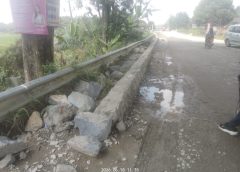 Talud Penahan Tanah Jalan Provinsi Pringsewu-Lamteng Diduga Proyek Gagal Konstruksi