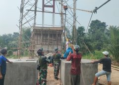 Pembangunan Jembatan Gantung Garuda Way Tipo Gunung Sugih Capai 72 Persen