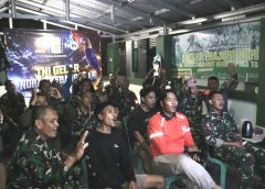 Personel Kodim 0411/KM dan Warga Kota Metro Larut dalam Hangatnya Nobar Piala Dunia