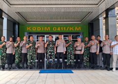 Perkuat Sinergisitas TNI-Polri, Dandim 0411/KM Sambut Langsung Silaturrahmi Kapolres Metro dan Kapolres Lampung Tengah