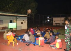 Kodim 0411/KM Beserta Koramil Jajaran Gelar Nobar Laga Sengit Prancis vs Spanyol